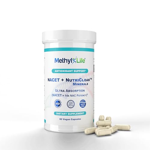 Methyl-Life NACET + NutriCloak Minerals Liposomal Magnesium Zinc & Selenium and Key cofactors Molybdenum and glycines | 1 Vegan Capsule: Servings Per Container: 60