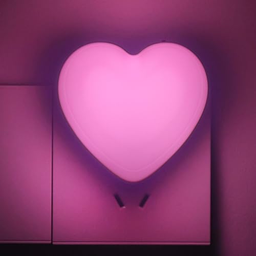 APAKI Night Light Plug into Wall Pink Heart LED Night Lights for Kids Adults Auto Dusk to Dawn Sensor Plug in Lamp for Room Decor Nightlight for Bedroom Bathroom Kitchen Hallway