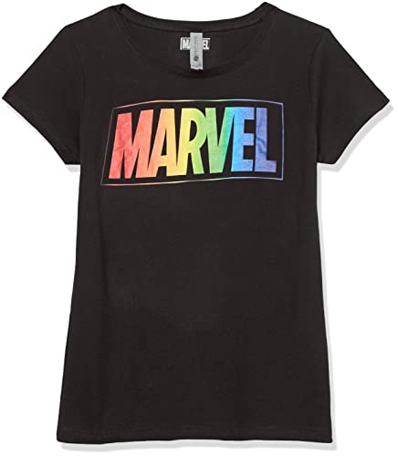T-shirt Marvel Classic Rainbow coton noir enfant taille XS fille