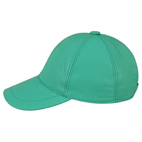 Leather Baseball Cap Adjustable Strap Peak Hat Unisex Trucker Hip-hop Lambskin (Turquoise) Cover