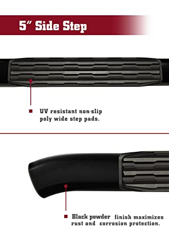 Estribos laterales ovalados TAC 5" para Toyota Tacoma Doble Cabina 2005-2023 miniatura 4
