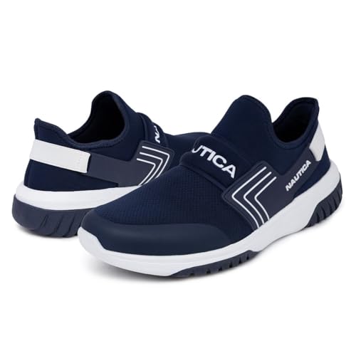Image of Nautica Men's Slip-On Sneakers - Casual Fashion Shoes for Walking, in Medium & Wide Widths