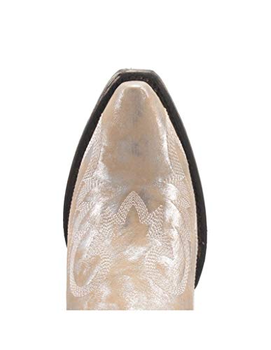 Dan Post Boots Womens Frost Bite Metallic Snip Toe Dress Boots Mid Calf Low Heel 1-2" - Silver - Size 7.5 M #TOP4