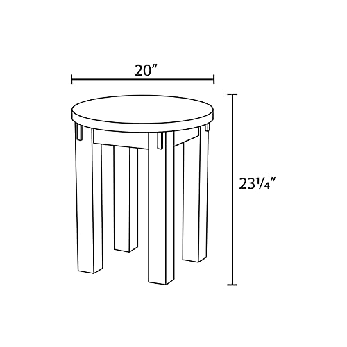 Rockerman Outdoor Acacia Wooden Side Table Round 20" Perfect For Patio Or Balcony Chestnut #TOP1