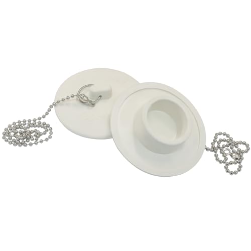 Tapón de caucho blanco para desagüe de bañera y lavabo