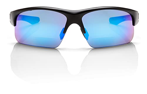 SAV Eyewear Men's Marathon SPSR01 Blue Revo 2.50 Rectangular Sunglasses, 139mm + 2.52