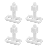 Laroal 8 Stück Toilettensitzschrauben, Ersatz-Toilettensitzbolzen mit Kunststoffmuttern und Unterlegscheiben, Teilesatz, Toilettensitz-Befestigungsscharniere, Zubehör