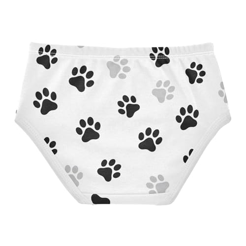 Black Gray Dog Paw White Panties for Girl Girls Underwear Toddler Cotton Animal Undies Kids Briefs 2t2