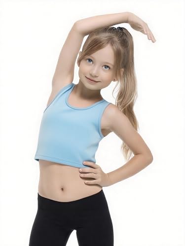 Image of Geyoga 6 Pieces Girls Dance Tank Top Racerback Crop Top Sleeveless Dance Outfit for Ballet Hip Hop Athletic Wear