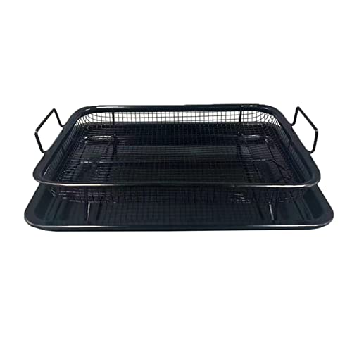 Grillkorb Grillgitter fettarm Backofen,CEIEVER Grillkorb Gitter für Backofen 33.5 * 22cm Grill Korb aus Edelstahl für Grillen, Waschen von Melonen, Obst und Gemüse und zum Abtropfen (Quadrat)