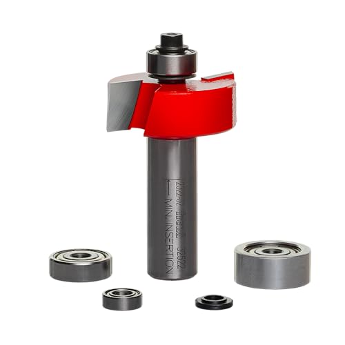 Freud Depth Rabbeting Bit with Interchangeable Bearings and Wrench for Furniture Makers,...