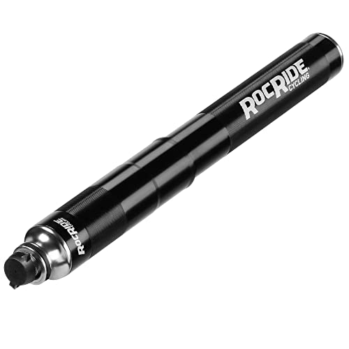 RocRide Mini bomba de pneu de bicicleta com medidor de pressão de pneu lápis infla até 120 PSI e fun