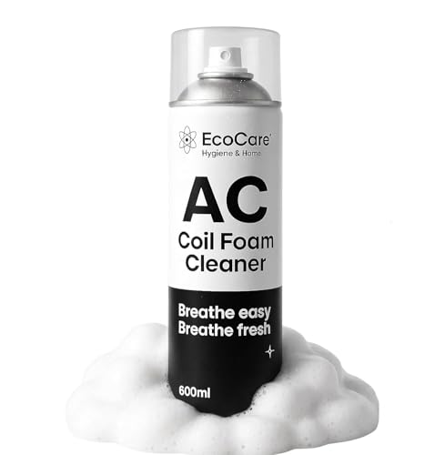 Image of EcoCare Air Conditioner Coil Cleaner | For All Condensers & Evaporators | AC Window Cleaning Coil Foam Spray | Safe On Coils and Fins | Powerful Cleaning Solution (600 ml - Pack of 1)
