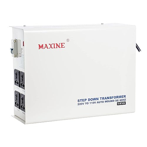 Image of Maxine 220V to 110V Step Down Voltage Converter for US device to be Used In India Step Down Transformer 5KVA (5000)