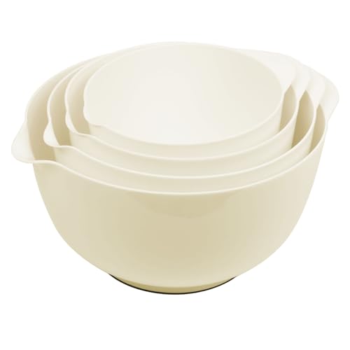 BoxedHome 4 Quart Large Plastic Mixing Bowls, Microwave Safe Mixing Bowl Set...