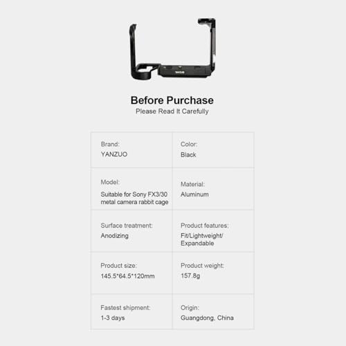 Image of Metal Camera Cage for Sony FX3 / FX30 Camera