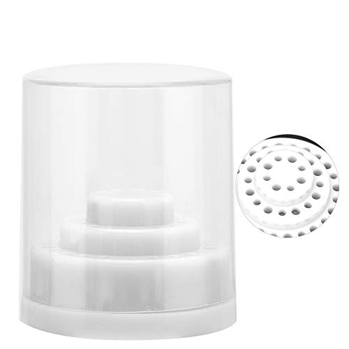 48 Slots Plastic Storage Transparent Box Nail Drill Bit Case Holder Display Container Manicure Tool Organizer Display Stand(White)