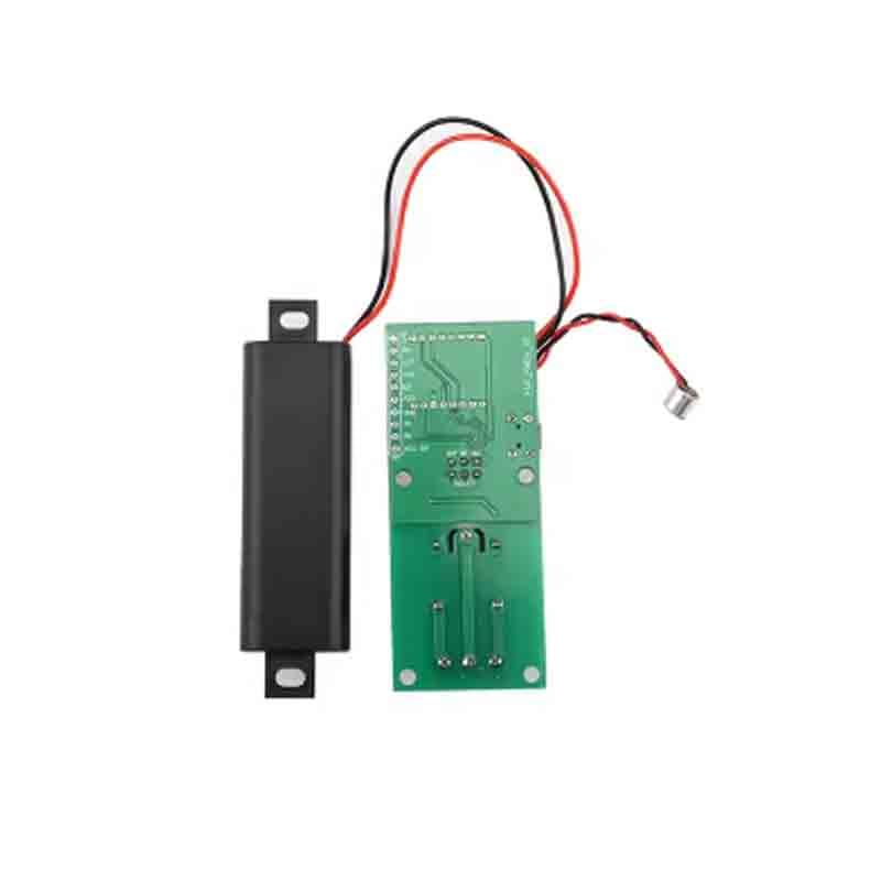 Bottom view of the HLK-V20 module showing the PCB traces and microphone connection point.