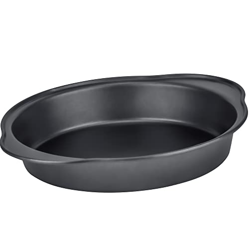 DecorRack Round Cake Pan, 23 cm (9 inch) Non Stick Carbon Steel Baking Tin, Oven Safe Tray, Baking Mould for Roasting, Ideal for Cake, Pie, Pizza, Easy Release & Clean (1 Pack)