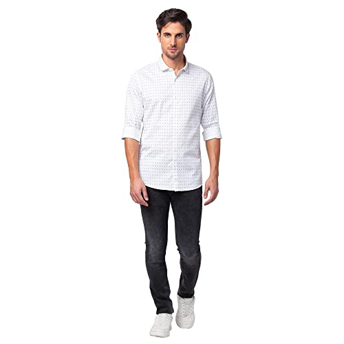Image of Spykar Men's Regular Fit N /A Full Sleeve Printed Casual Shirts