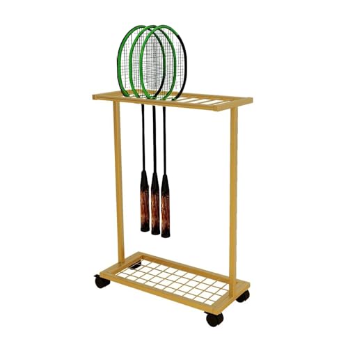 Soporte de almacenamiento para raqueta de bádminton con ruedas, organizador de equipos deportivos para club escolar, soporte portátil