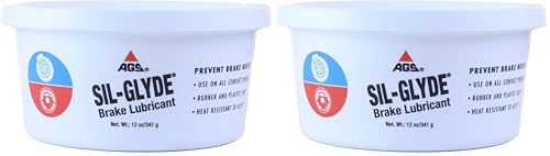 Image of AGS Automotive Solutions SIL-Glyde 12 oz Tub Silicone Based Brake Assembly Lubricant for Eliminating Disc Brake Squeal - Moisture Proof, Heat Resistant, Rust and Corrosion Protector (Pack of 2)