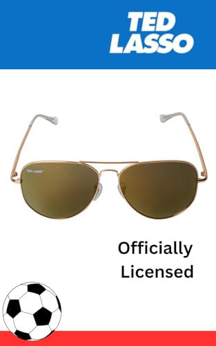 Ted Lasso Gold Aviator Sunglasses Sun-Staches UV 400, One Size Fits Most4
