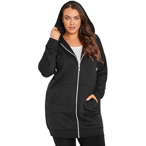Yours Curve Plus Size Longline Zip Hoodie Cover