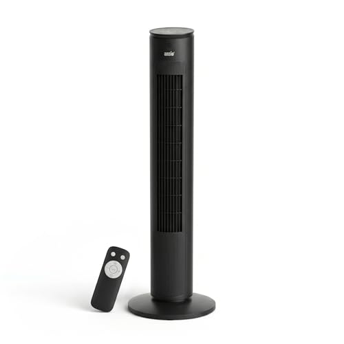 ANSIO 40 Inch Tower Fan with Remote Control Bladeless Cooling Fan 3 Speed Settings 3 Airflow Modes 60 Oscillation 17 Hour Timer LED Display Slim Floor Standing Fan for Home & Office