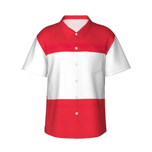 Chemise hawaïenne boutonnée et short décontracté pour homme à motif drapeau