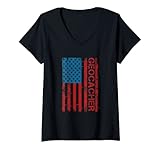 Photo Gallery donna fan patriottico della bandiera americana geocaching per patriot geocacher maglietta con collo a v Photo Gallery donna fan patriottico della bandiera americana geocaching per patriot geocacher maglietta con collo a v