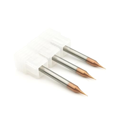 Image of 5pcs /Package HRC60 2Flutes Micro Carbide Flat End Mill Square end Mill CNC Cutting Tools for Metal Shank Diameter 4mm (5pcs, Cutting Diameter 0.4mm)