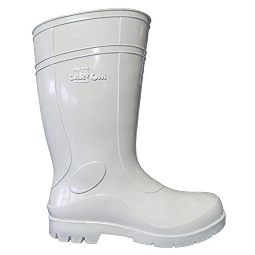 Bota de Segurança PVC Cartom Branco Cano Médio 42