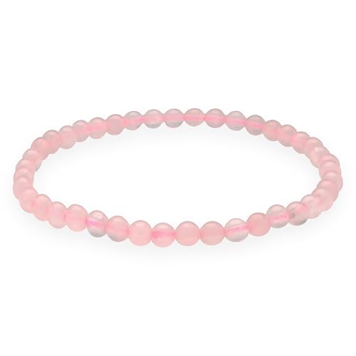 Lebensquelle Plus Mini Kugelarmband | 4mm | Hochwertiges Edelsteinarmband (Rosenquarz)