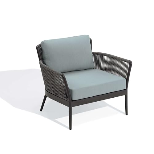 Image of Amazon Brand - Solimo Avento Outdoor 4 Seater Sofa Set | Balcony Sofa | Patio Furniture Sets | Conversation Sets | Braid & Rope (Grey)
