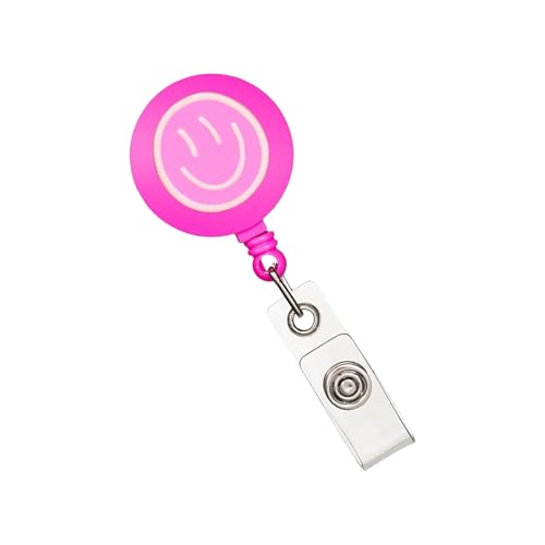 笑顔 ABS バッジホルダー格納式ベルトポケットクリップスプリング付きオフィス用多目的樹脂バッジクリップイベント用