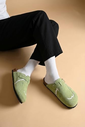 Image of Big Fox Men's Cork Footbed Clogs with Adjustable Buckle | Closed-Toe Comfort Sandals | Slip-On Casual Wear
