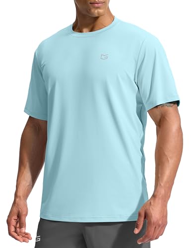 Image of G Gradual Men's Sun Protection Swim Shirt UPF 50+ Rash Guard Short Sleeve Quick Dry Water Hiking Workout Shirts for Men