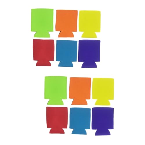 Luxshiny 2sets Beer Keep Cool Cover Beverages Cover Beverage Sleeve Green Drink Can Multi-function Can 6pcs*2