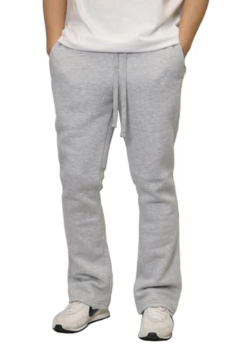 URBANJ Men's Flared Fleece Sweatpants Open Bottom Baggy Sweatpants Track Pants