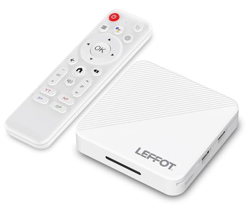LEFFOT H313 Android 14.0 TV Box 2025, 4K Ultra HD TV Streaming Media Player, 2GB RAM + 16GB ROM, Box Android TV per Home TV Streaming, Supporto Controllo Vocale, 2.4G & 5G WiFi 6, BT 5.4, USB 3.0