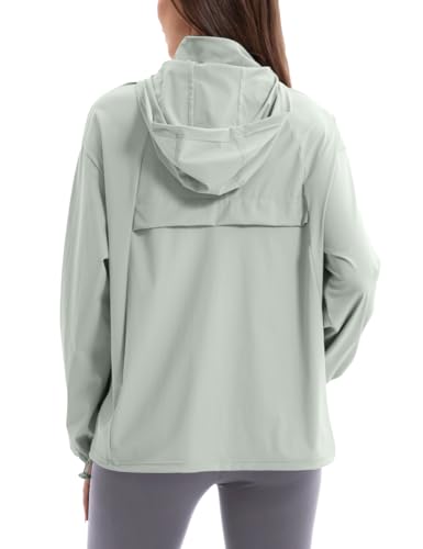 women39s upf 50 sun protection jacket cooling sun shirt lightweight athletic hoodie with zipper pockets outdoor