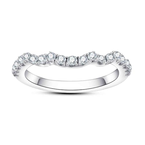 Moissanite Wedding Band Half Eternity Rings D Color VVS1 Clarity ...