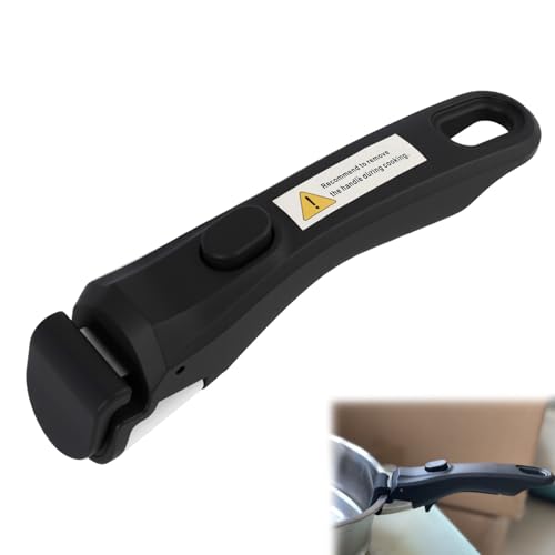 Poignée Amovible Universelle, Poignée Amovible pour Casserole et Poêle, Manche Détachable Réglable Résistant à la Chaleur 250°C, Anti-brûlure Support...