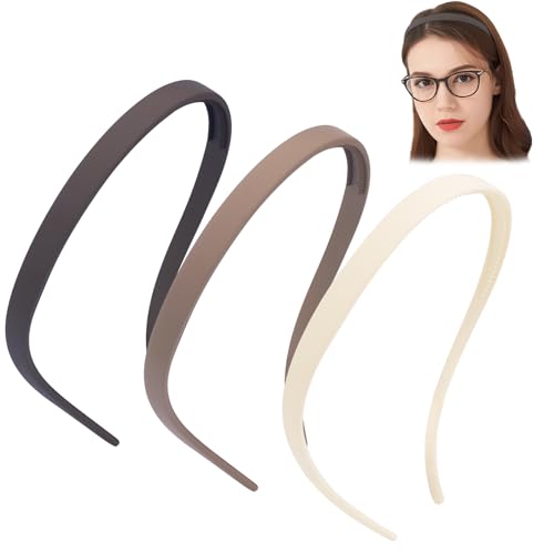 TOBATOBA Flex No Pressure Headbands, Headbands for Glasses Wearers, Sunglasses Headband Comfortable No Headache Headband, Matte Plastic Hair bands with Teeth, Non Slip for Women Girls