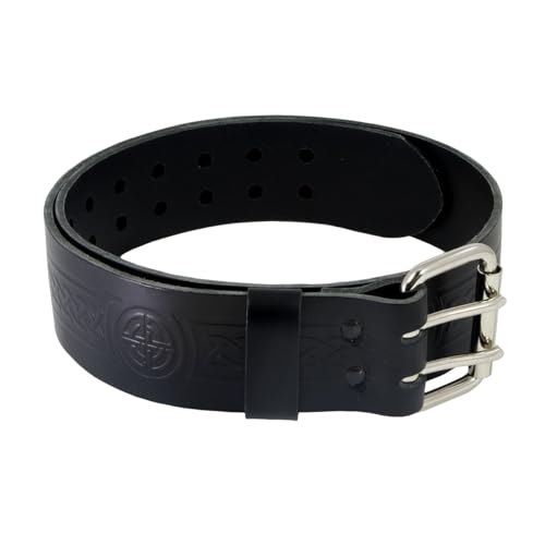 Celtic Knot Embossed Double Prong Utility Belt and Buckle