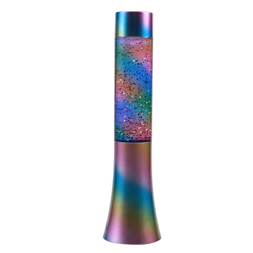 I-TOTAL® - Lampe à lave LED petite, effet Glitter change de couleur, lampe de lave colorée (Opale) - 33,5 cm