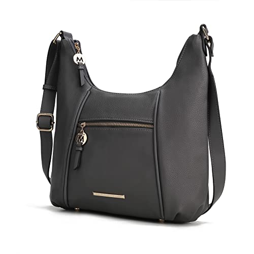 Image of MKF Collection Crossbody Bag for Women - PU Leather Hobo Handbag - Designer Side Messenger Purse, Shoulder Crossover