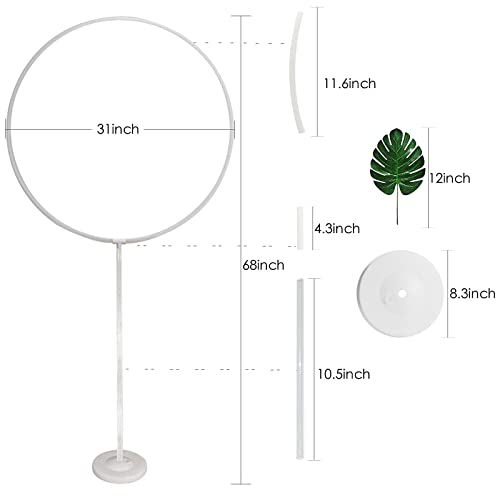 Elecrainbow 67 Inches Height Round Circle Balloon Arch Frame Stand Kit For Party Decorations, Balloon Column Base, Pole, Balloon Clip Rings, Balloon Tie Tool, Strip & 5 Packs Of Accessories Included #TOP4