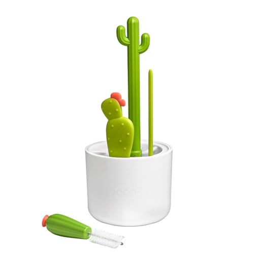 Image of Geynutaly Cactus Bottle Brush, Straw Brush, Multifunctional Cleaning Brush Set, Full-Angle Cleaning